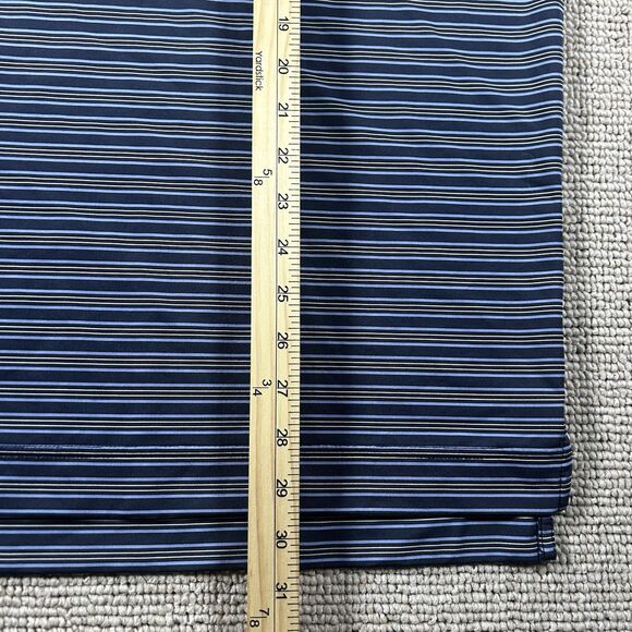 Footjoy Golf Polo Shirt Men’s Large Blue Striped Donald Ross Course Embroidered - Picture 7 of 11